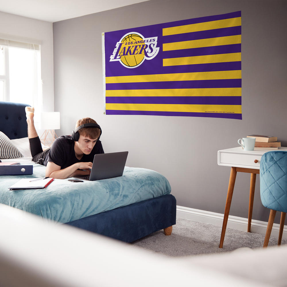 Rico Industries NBA Basketball Los Angeles Lakers Stars & Stripes 3' x 5' Banner Flag