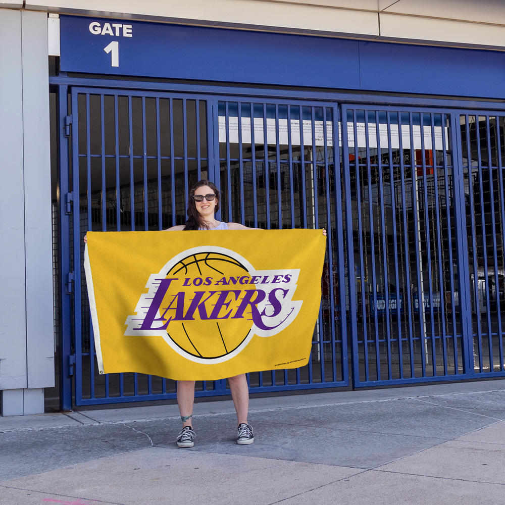 Rico Industries NBA Basketball Los Angeles Lakers Yellow 3' x 5' Banner Flag