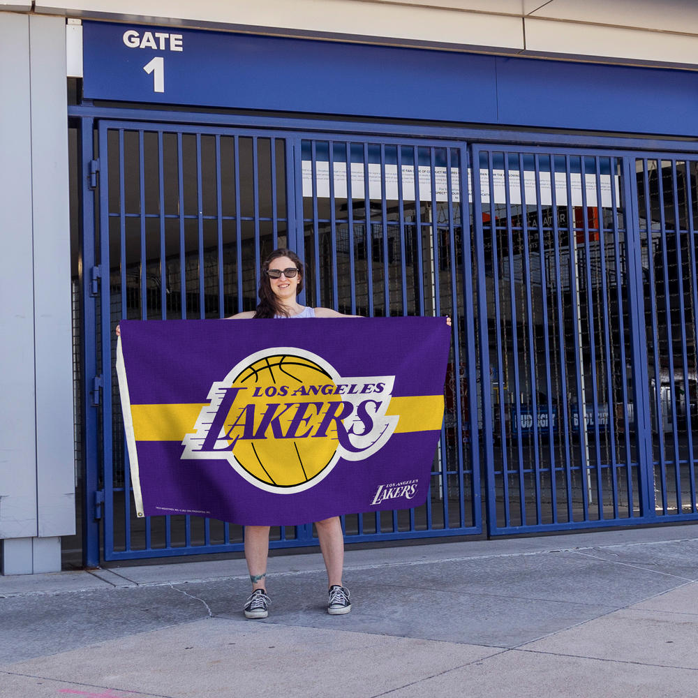 Rico NBA Rico Industries Los Angeles Lakers Yellow Stripe 3' x 5' Banner Flag