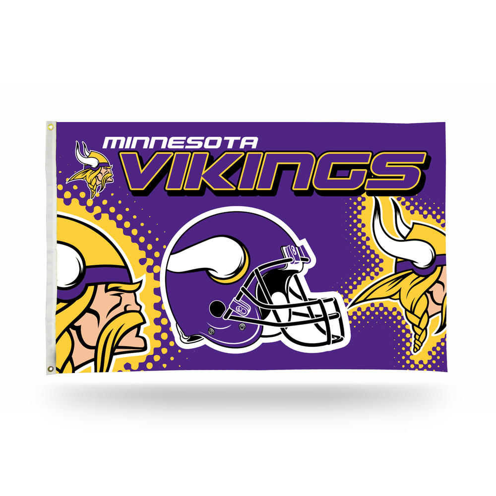 Rico NFL Rico Industries Minnesota Vikings Helmet 3' x 5' Banner Flag