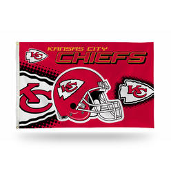Rico NFL Rico Industries Kansas City Chiefs Helmet 3' x 5' Banner Flag