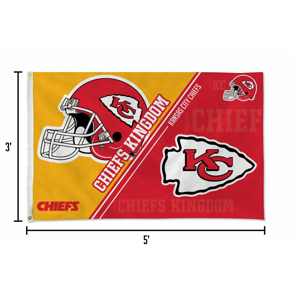 Rico Industries NFL Football Kansas City Chiefs Dual-Logo 3' x 5' Banner Flag