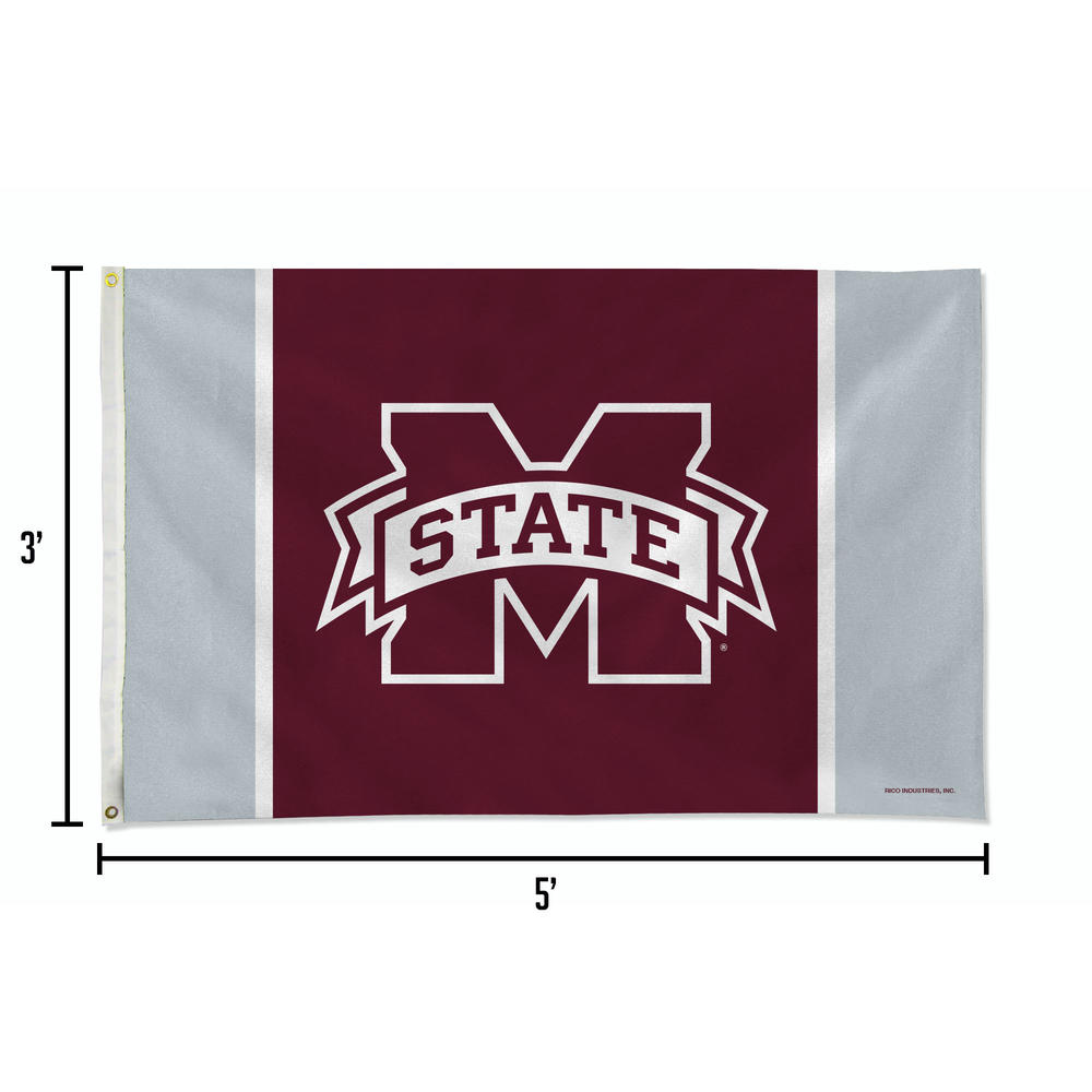 Rico Industries NCAA  Mississippi State Bulldogs State Flag 3' x 5' Banner Flag