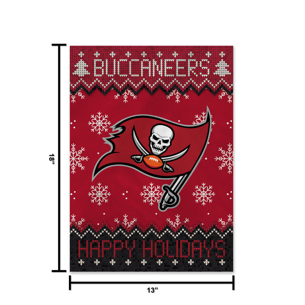 Rico Industries NFL Football Tampa Bay Buccaneers Winter/Snowflake Double Sided Garden Flag