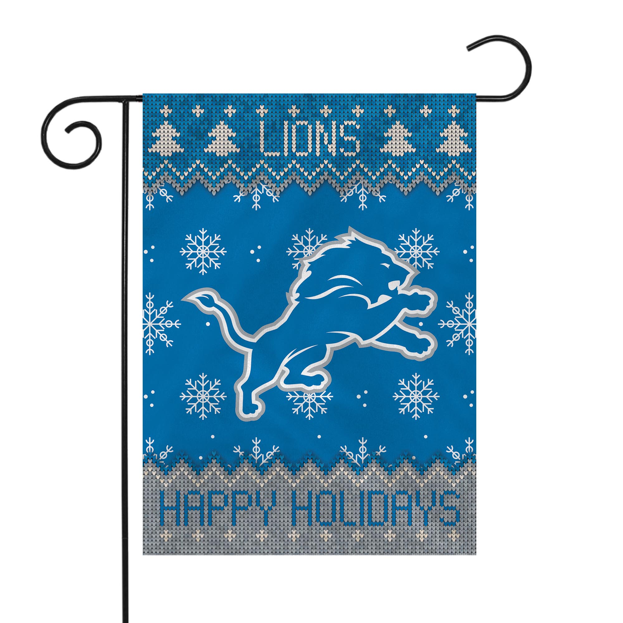 Rico Industries NFL Football Detroit Lions Winter/Snowflake Double Sided Garden Flag