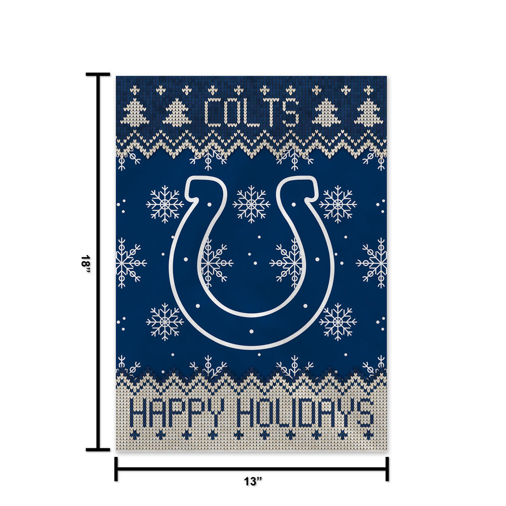 Rico Industries NFL Football Indianapolis Colts Winter/Snowflake Double Sided Garden Flag