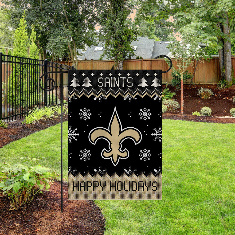Rico Industries NFL Football New Orleans Saints Winter/Snowflake Double Sided Garden Flag