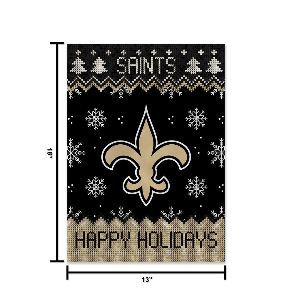 Rico Industries NFL Football New Orleans Saints Winter/Snowflake Double Sided Garden Flag