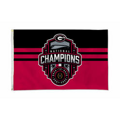 Rico NCAA  Georgia Bulldogs 2023 CFP National Champions 3' x 5' Banner Flag Single Sided - Indoor or Outdoor - Home Décor