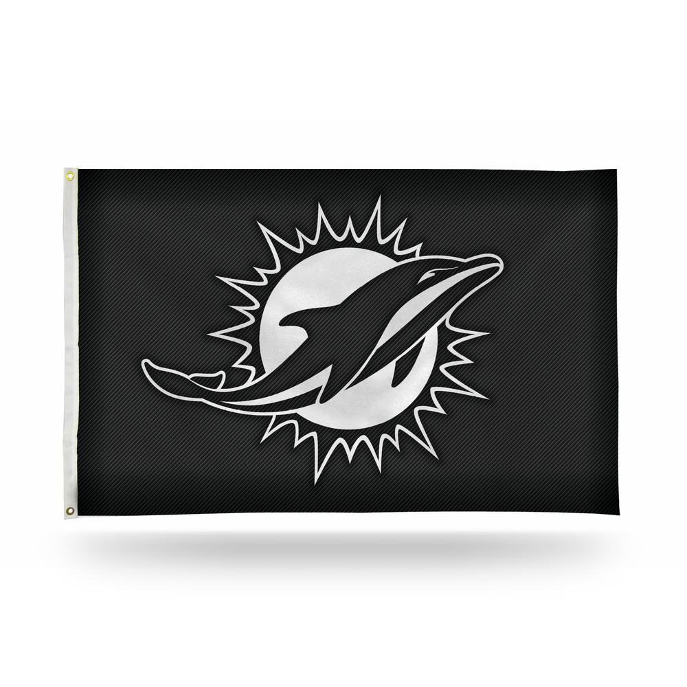 Rico Industries NFL Football Miami Dolphins Carbon Fiber 3' x 5' Banner Flag