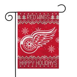 Rico NHL Hockey Detroit Red Wings Winter/Snowflake Double Sided Garden Flag