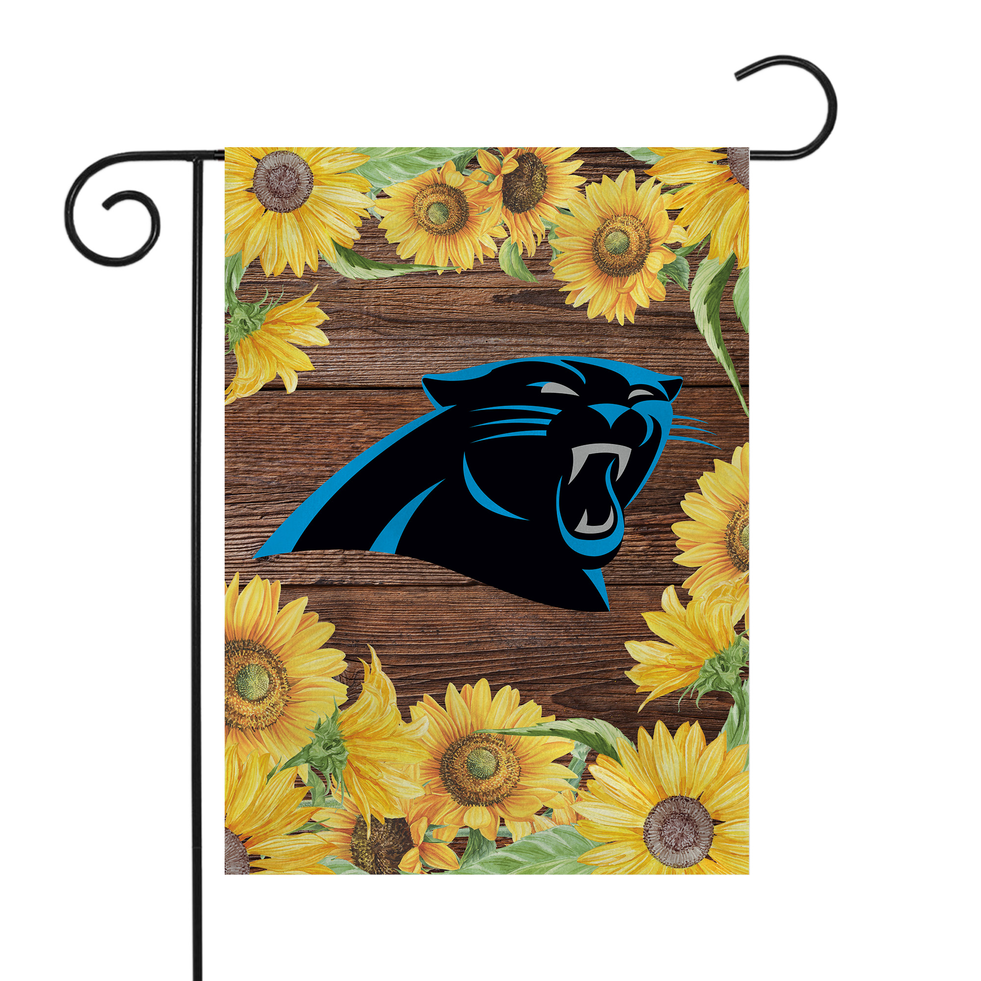 Rico Industries NFL Football Carolina Panthers Sunflower Spring Double Sided Garden Flag