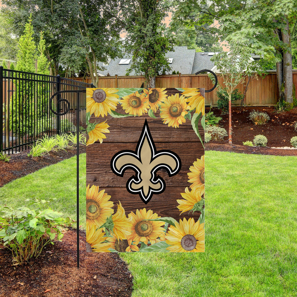 Rico Industries NFL Football New Orleans Saints Sunflower Spring Double Sided Garden Flag