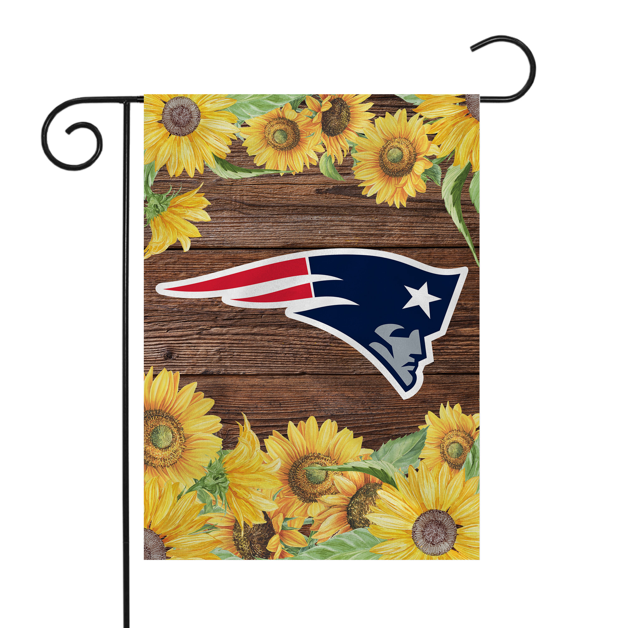 Rico Industries NFL Football New England Patriots Sunflower Spring Double Sided Garden Flag
