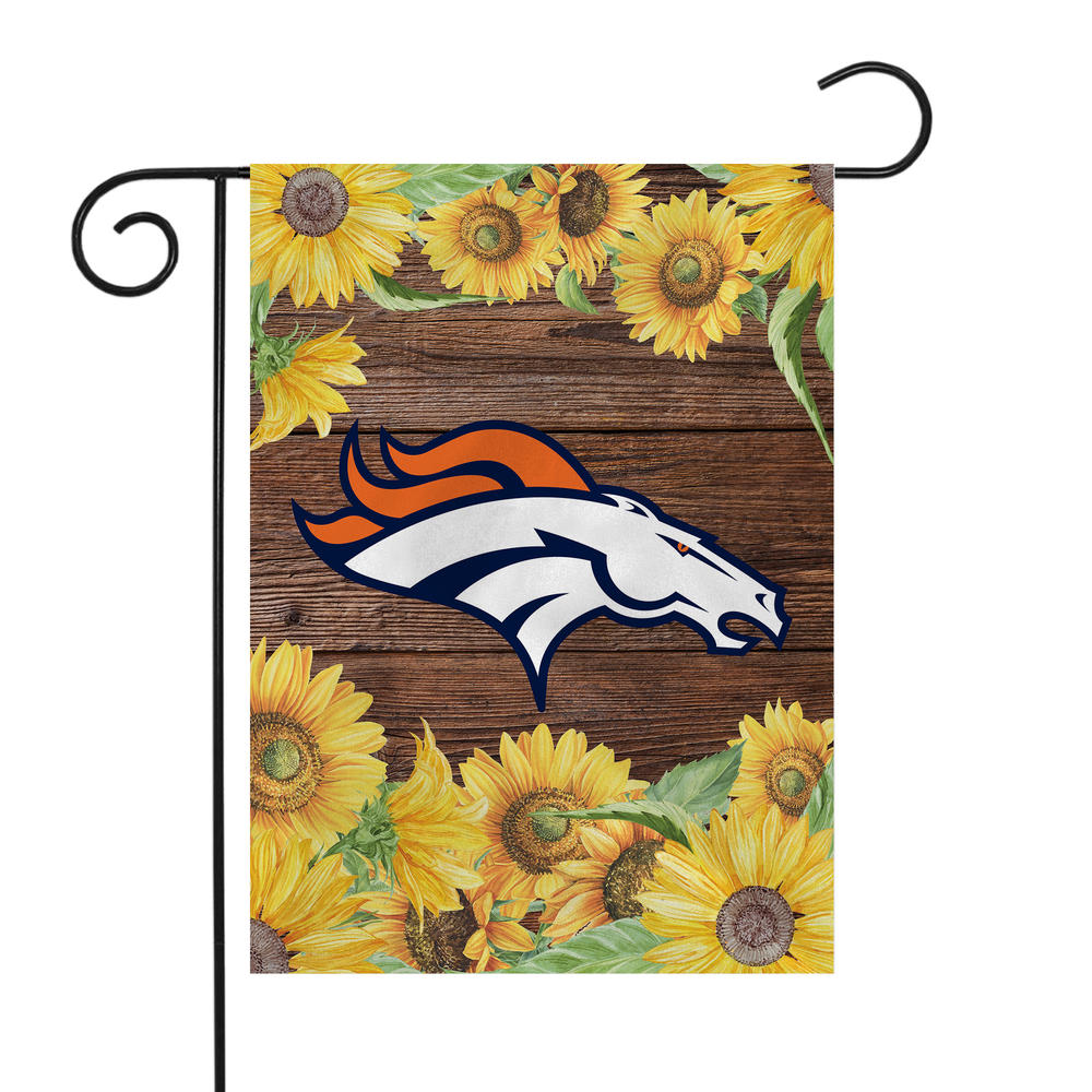 Rico Industries NFL Football Denver Broncos Sunflower Spring Double Sided Garden Flag