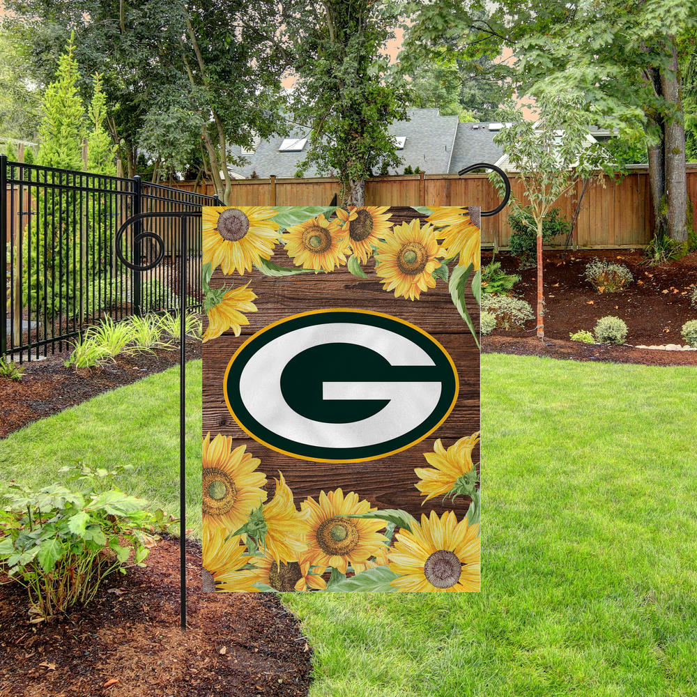 Rico Industries NFL Football Green Bay Packers Sunflower Spring Double Sided Garden Flag