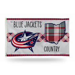 Rico NHL Rico Industries Columbus Blue Jackets This is Blue Jackets Country - Plaid Design 3' x 5' Banner Flag