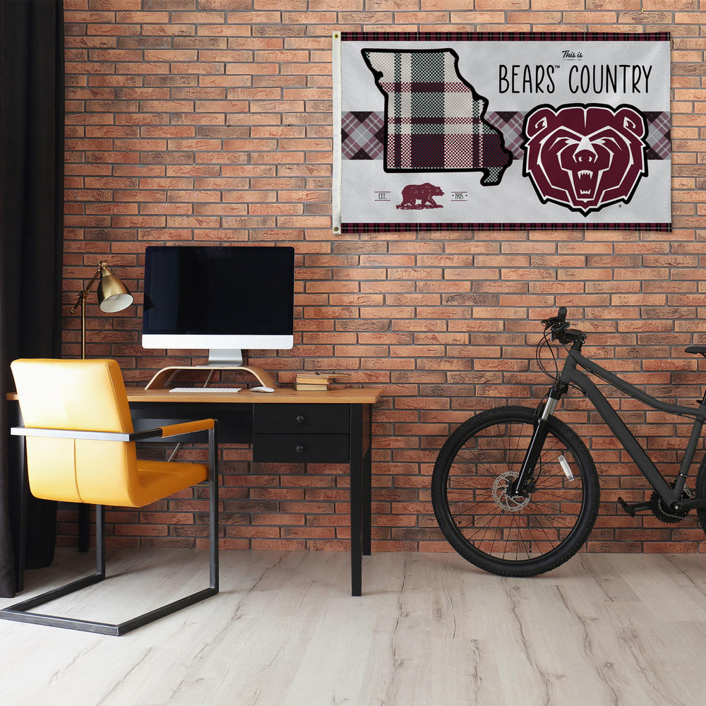 Rico Industries NCAA  Missouri State Bears This is Bears Country - Plaid 3' x 5' Banner Flag