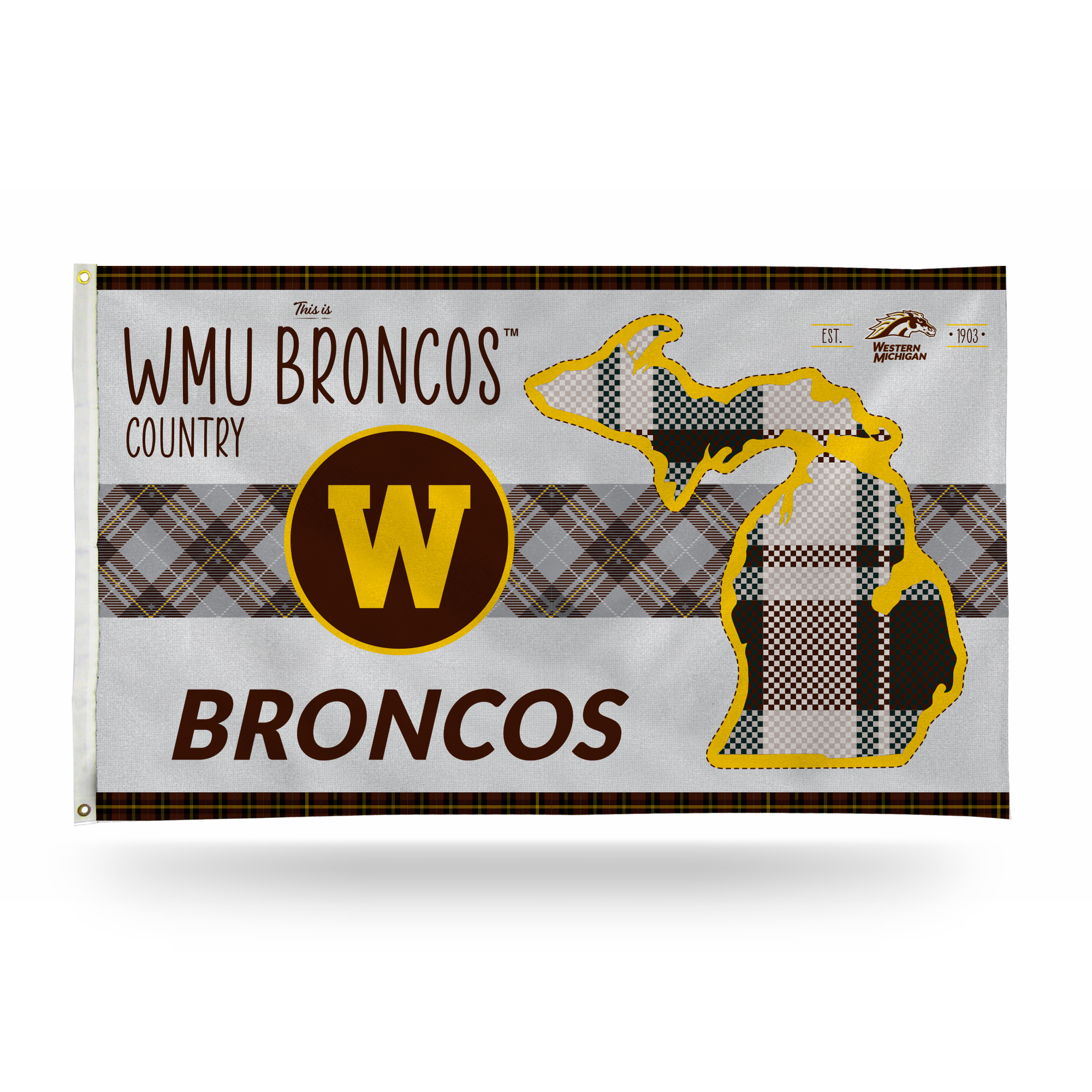 Rico Industries NCAA  Western Michigan Broncos This is Broncos Country 3' x 5' Banner Flag