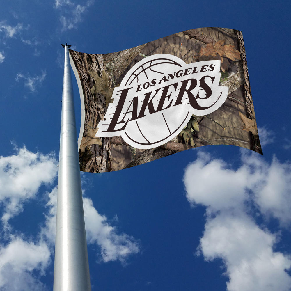 Rico Industries NBA Basketball Los Angeles Lakers Mossy Oak 3' x 5' Banner Flag