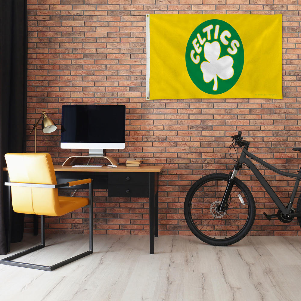 Rico Industries NBA Basketball Boston Celtics Retro - Yellow 3' x 5' Banner Flag