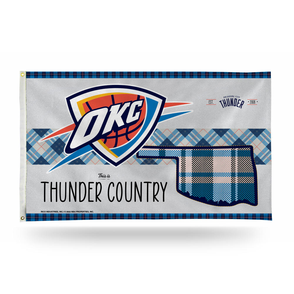 Rico Industries NBA Basketball Oklahoma City Thunder This is Thunder Country 3' x 5' Banner Flag