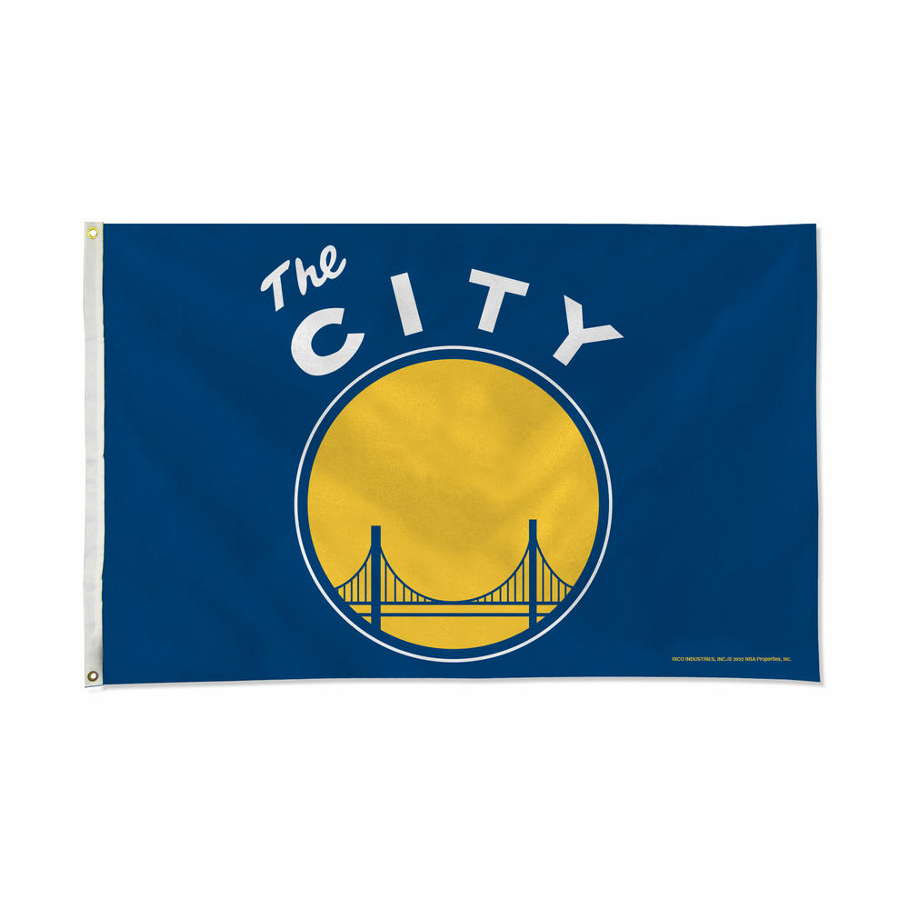 Rico Industries NBA Basketball Golden State Warriors The City - Blue 3' x 5' Banner Flag