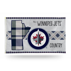Rico NHL Rico Industries Winnipeg Jets This is Jets Country - Plaid Design 3' x 5' Banner Flag