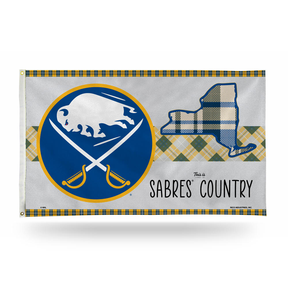 Rico NHL Rico Industries Buffalo Sabres This is Sabres Country - Plaid Design 3' x 5' Banner Flag