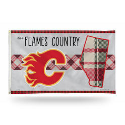 Rico NHL Rico Industries Calgary Flames This is Flames Country - Plaid Design 3' x 5' Banner Flag