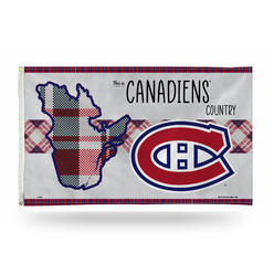Rico NHL Rico Industries Montreal Canadiens This is Canadiens Country - Plaid Design 3' x 5' Banner Flag