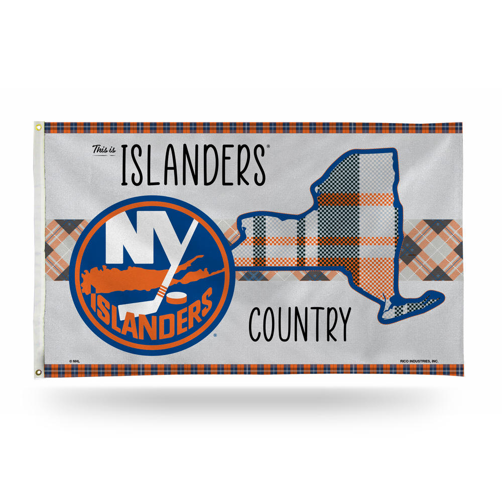 Rico NHL Rico Industries New York Islanders This is Islanders Country - Plaid Design 3' x 5' Banner Flag