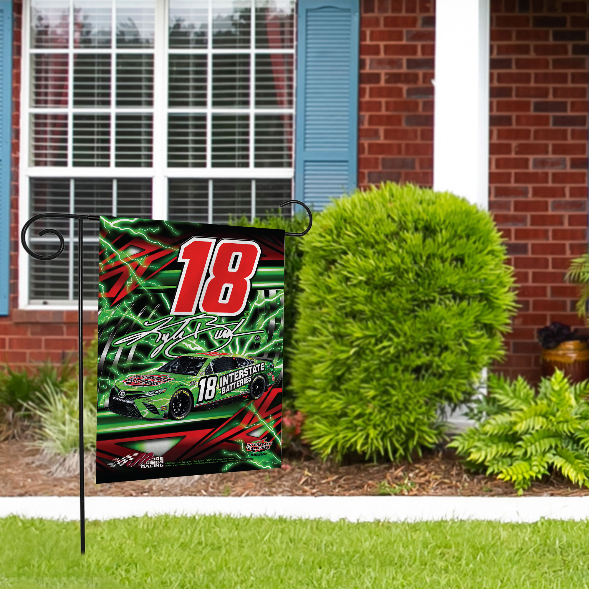 Rico Industries NASCAR Racing Kyle Busch No. 18 Double Sided Garden Flag