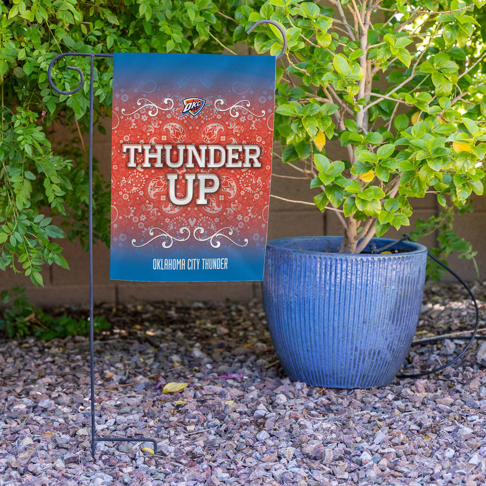 Rico Industries NBA Basketball Oklahoma City Thunder "Thunder Up" Double Sided Garden Flag