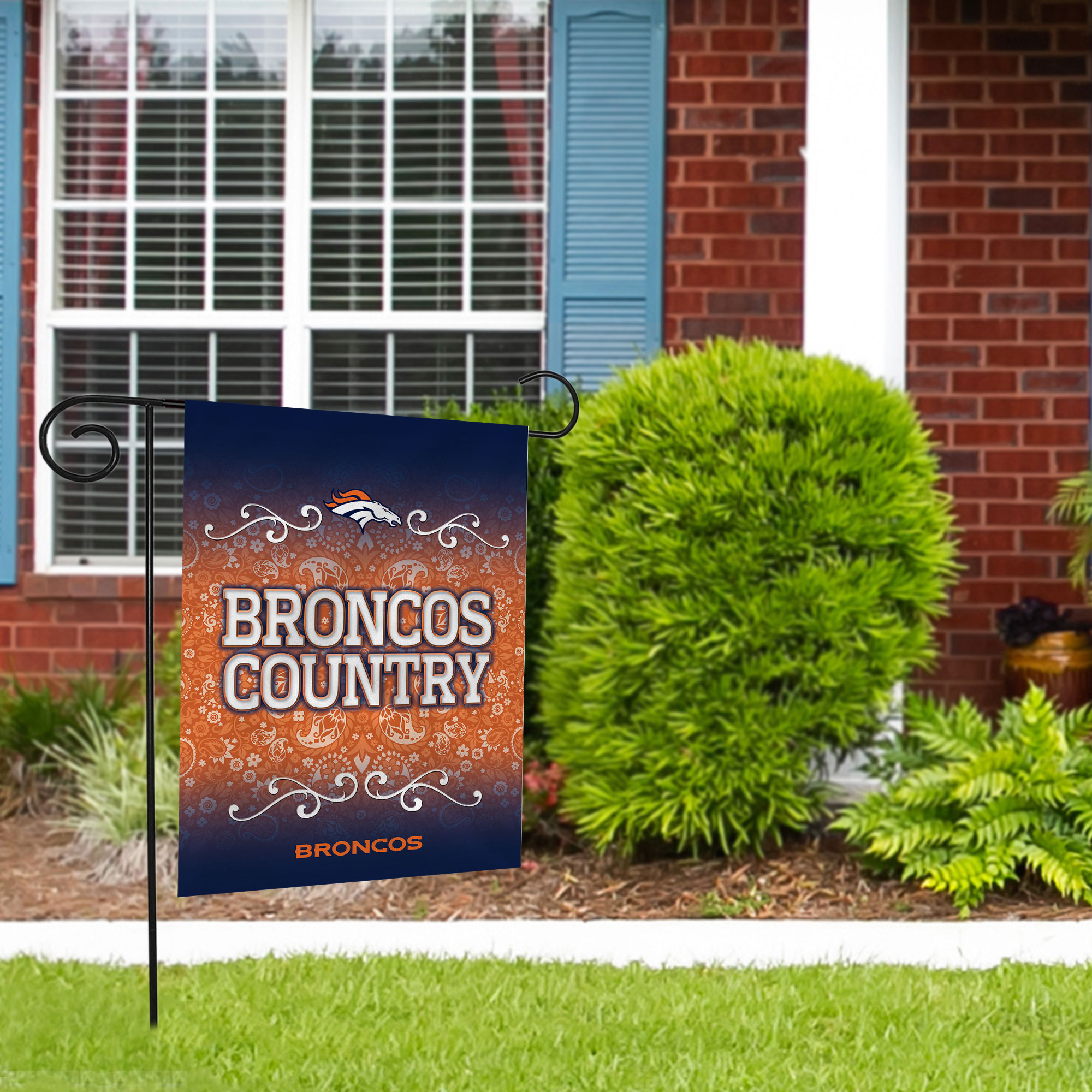 Rico Industries NFL Football Denver Broncos "Broncos Country" Double Sided Garden Flag