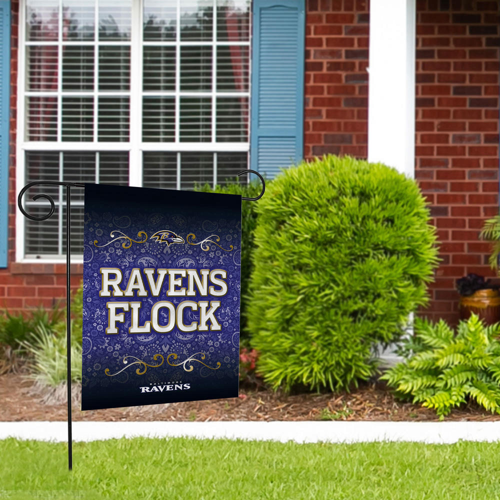 Rico Industries NFL Football Baltimore Ravens Ravens Flock Double Sided Garden Flag