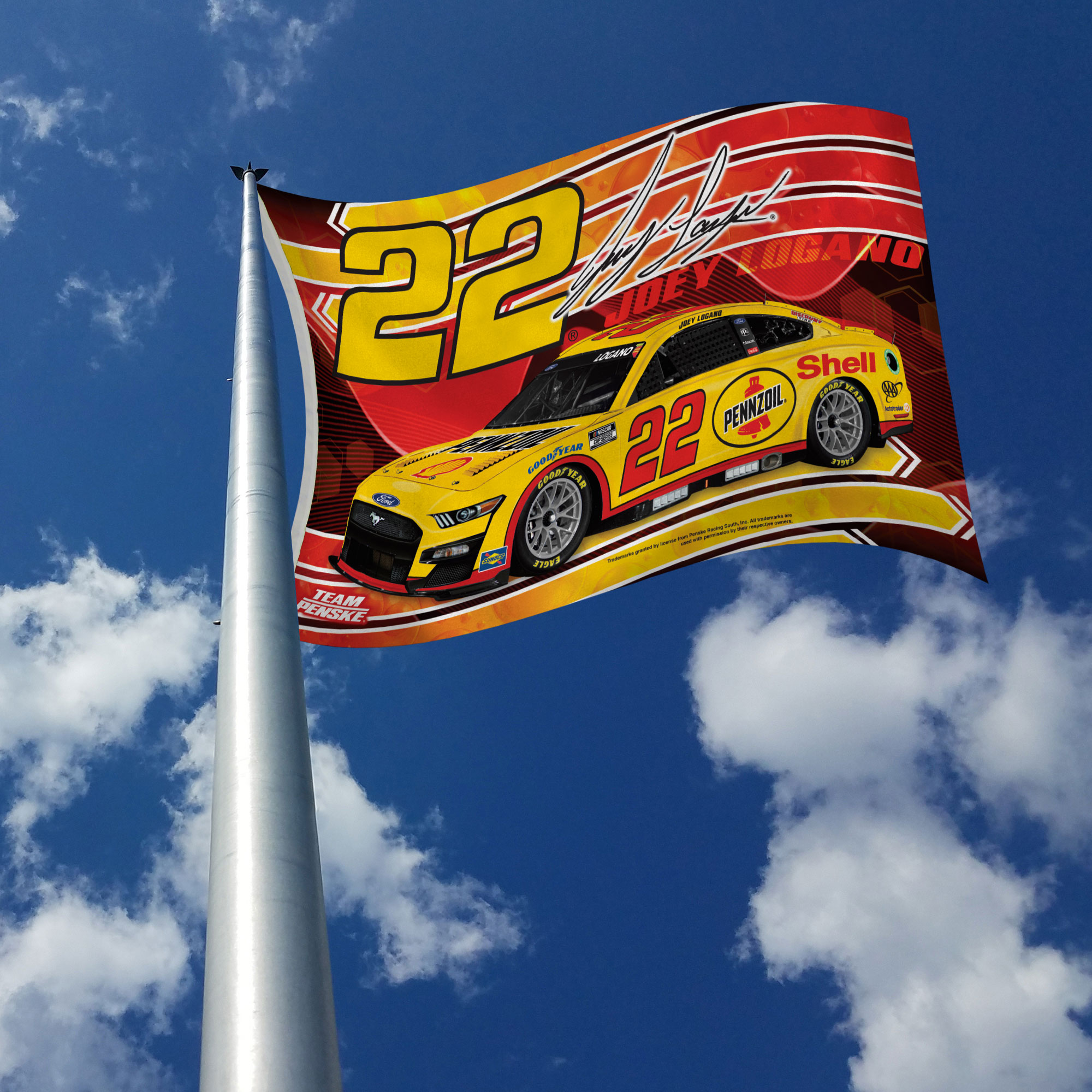 Rico Industries NASCAR Racing Joey Logano Signature 3' x 5' Banner Flag