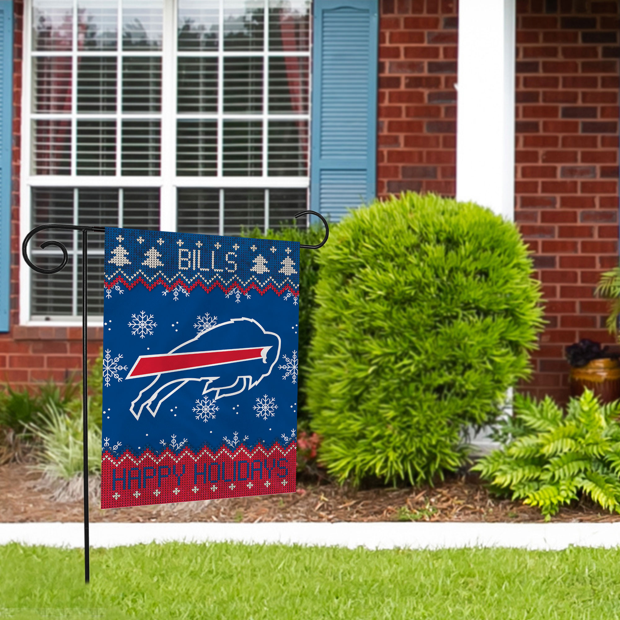 Rico Industries NFL Football Buffalo Bills Winter/Snowflake Double Sided Garden Flag