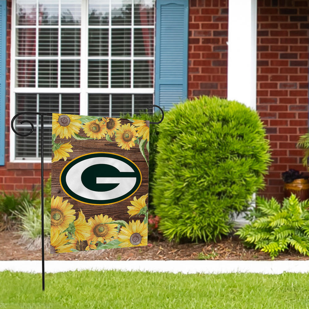 Rico Industries NFL Football Green Bay Packers Sunflower Spring Double Sided Garden Flag