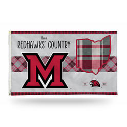Rico Industries NCAA  Miami of Ohio Redhawks This is Redhawks Country 3' x 5' Banner Flag