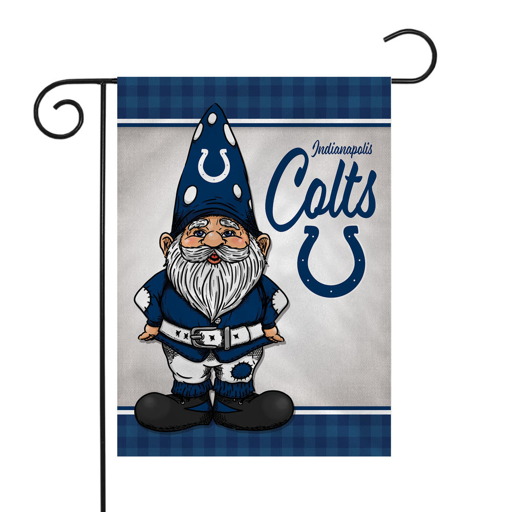 Rico Industries NFL Football Indianapolis Colts Gnome Spring Double Sided Garden Flag