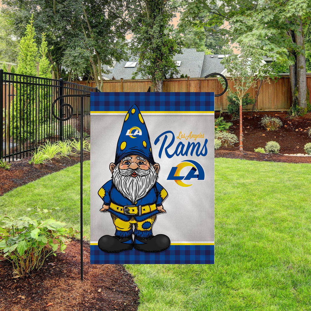Rico Industries NFL Football Los Angeles Rams Gnome Spring Double Sided Garden Flag