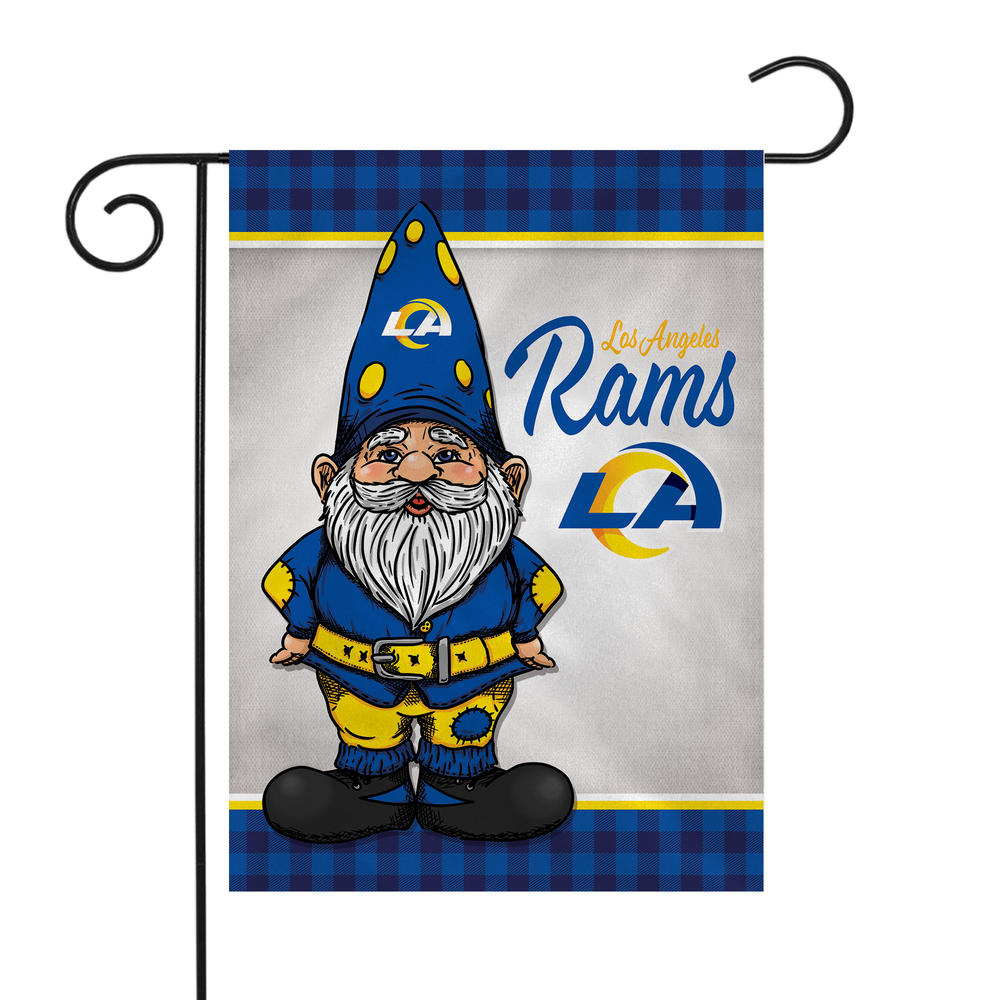 Rico Industries NFL Football Los Angeles Rams Gnome Spring Double Sided Garden Flag
