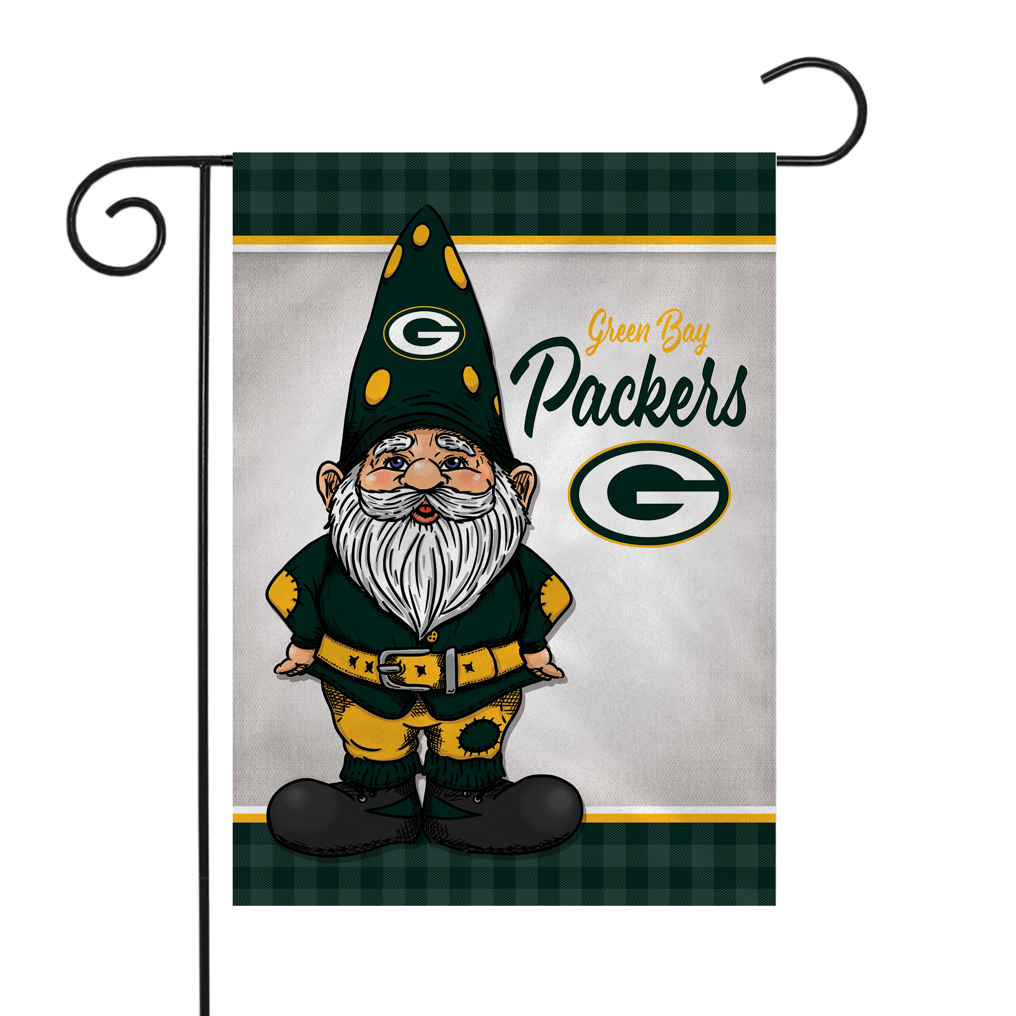 Rico Industries NFL Football Green Bay Packers Gnome Spring Double Sided Garden Flag