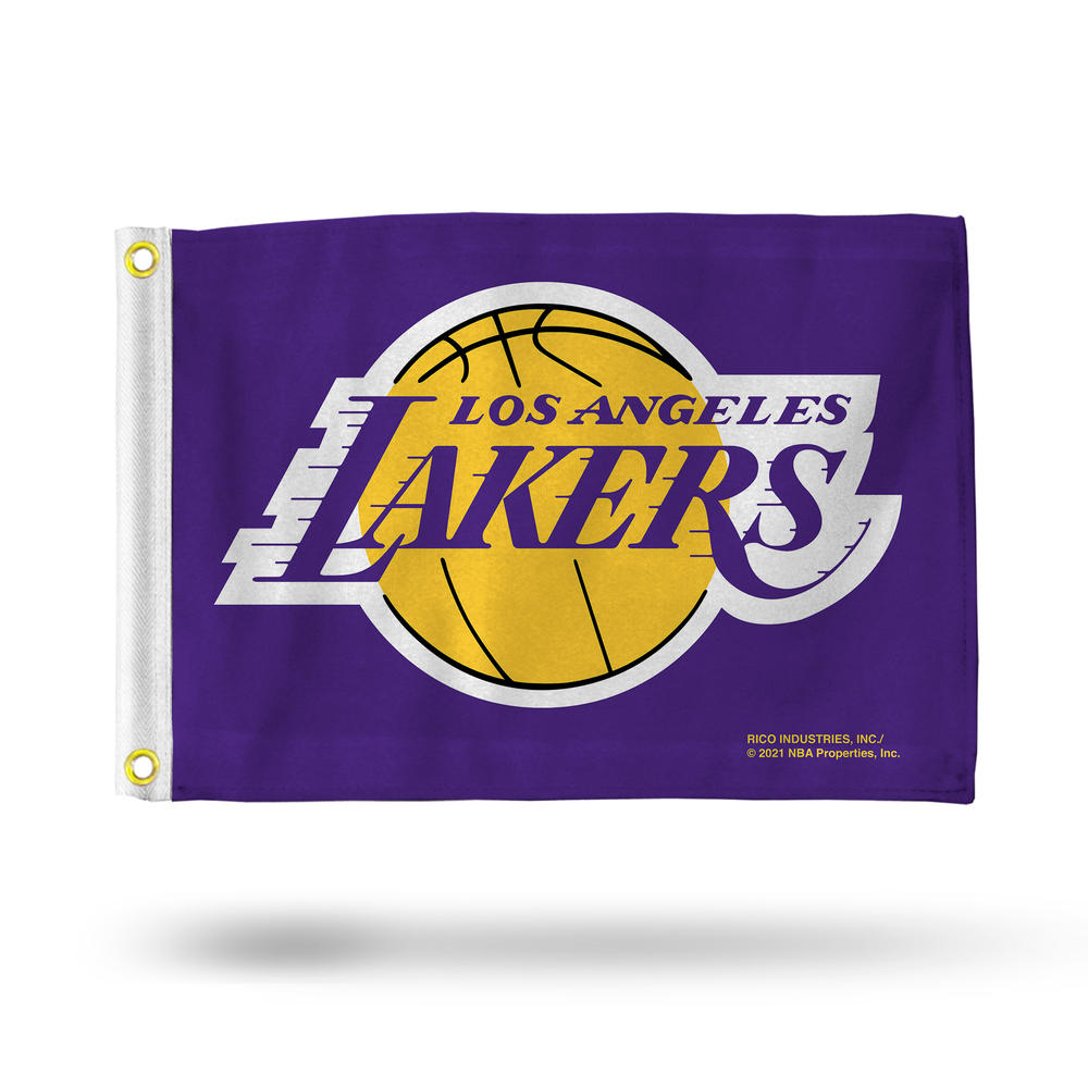 Rico Industries NBA Basketball Los Angeles Lakers Primary Logo Purple 12" x 18" Boat Flag
