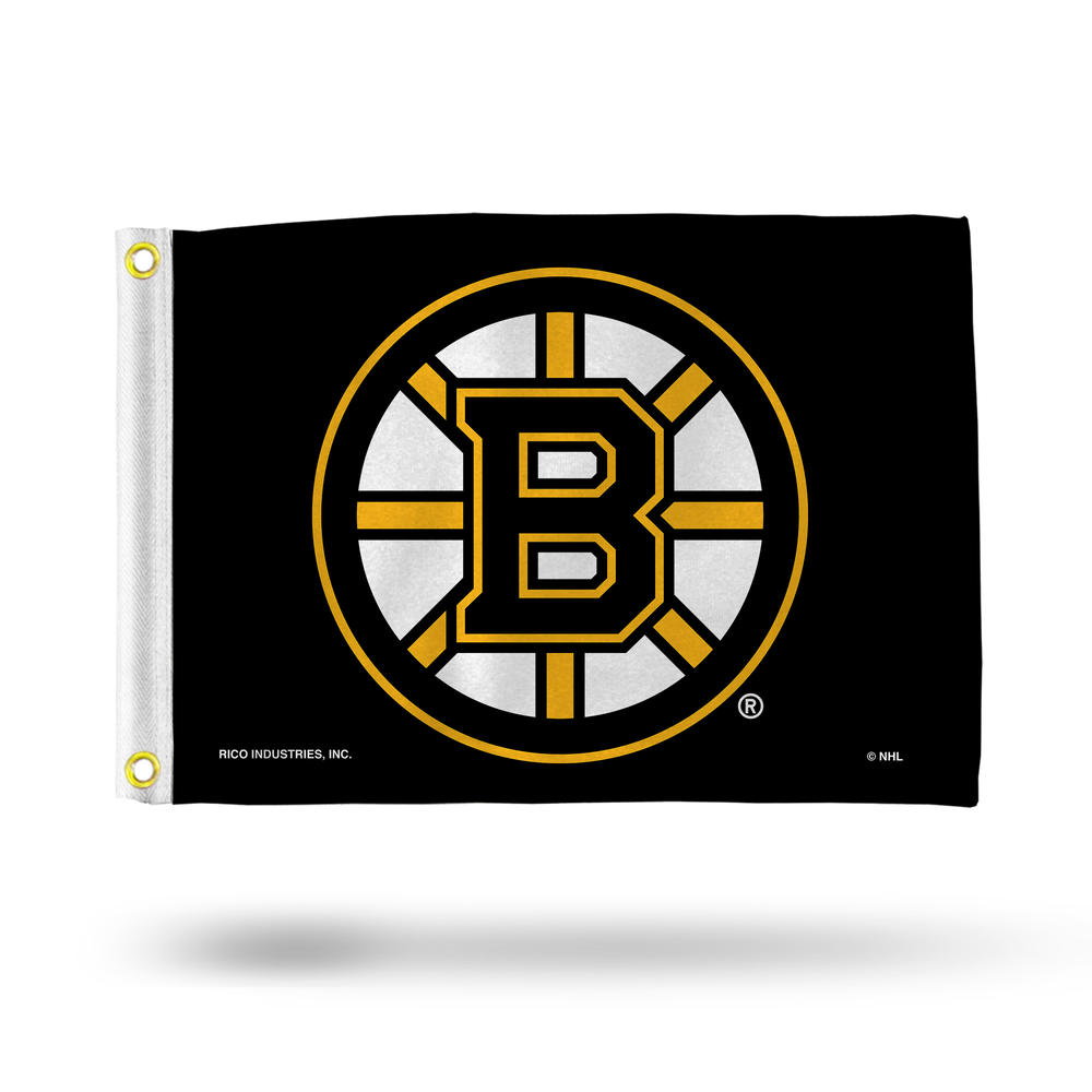 Rico Industries NHL Hockey Boston Bruins Primary Black Double Sided Boat/Golf Cart Flag