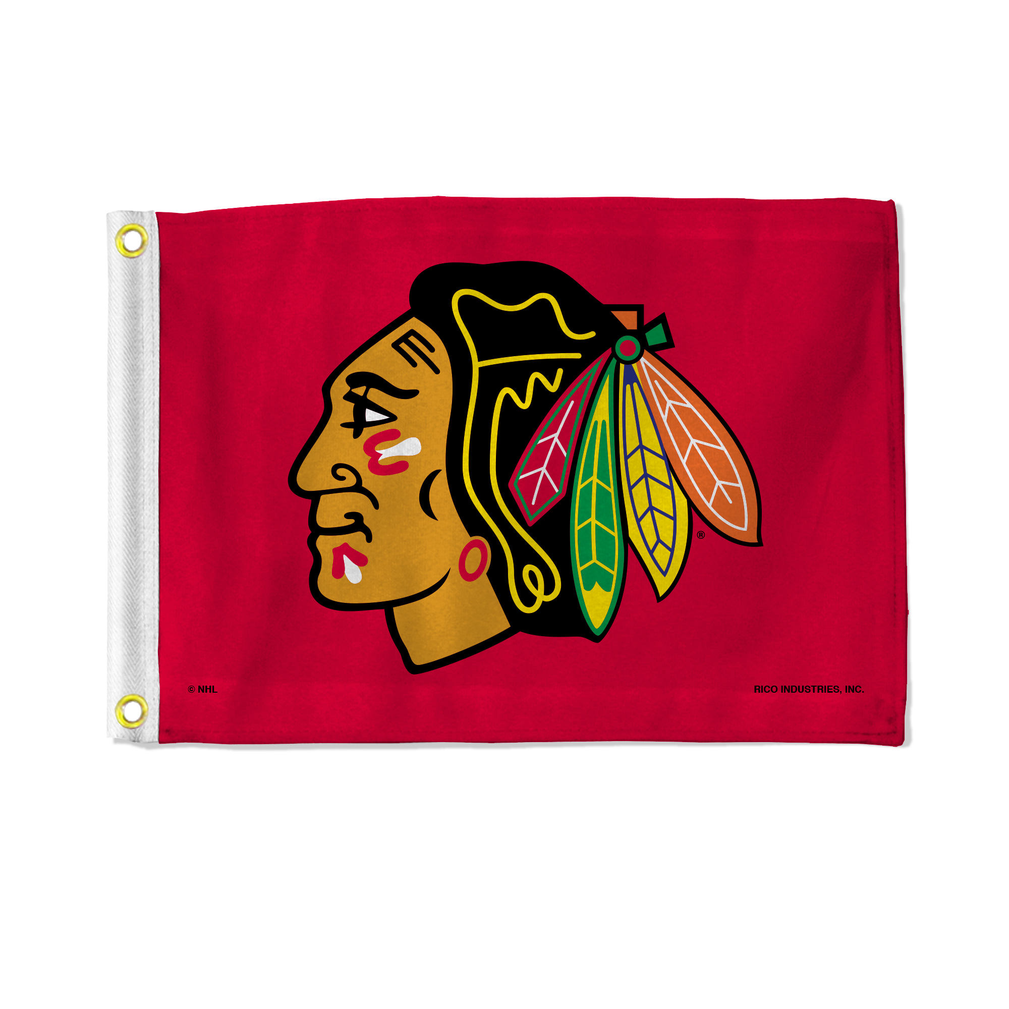 Rico Industries NHL Hockey Chicago Blackhawks Red Double Sided Boat/Golf Cart Flag