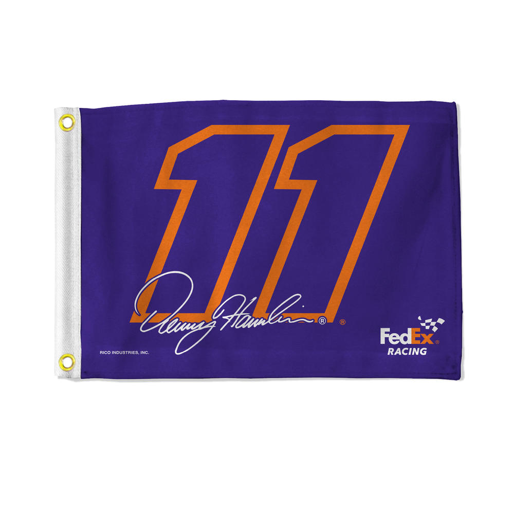 Rico Industries NASCAR Racing Denny Hamlin #11 Purple 12" x 18" Boat Flag