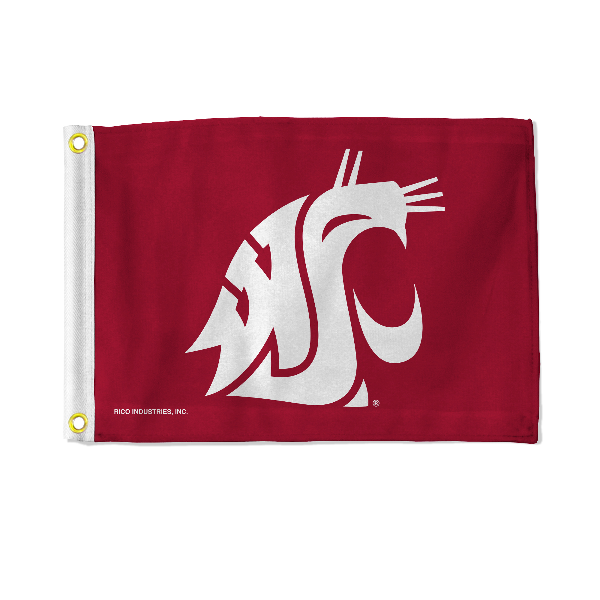 Rico Industries NCAA  Washington State Cougars - WSU Red Double Sided Boat/Golf Cart Flag
