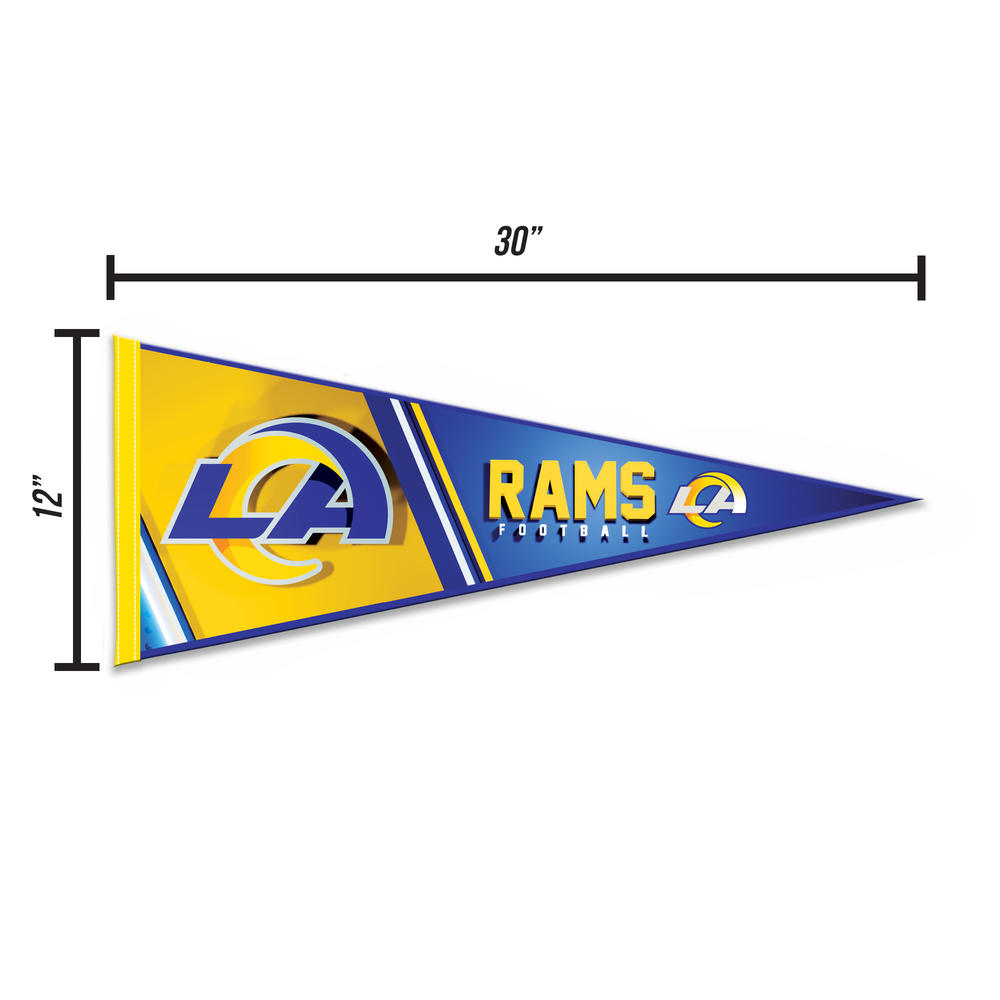 Rico NFL Rico Industries Los Angeles Rams  Soft Felt 12X30 Pennant W/ Header Card